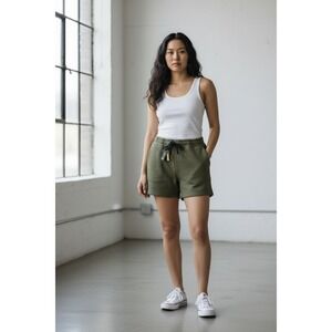 Stance Butterblend Olive Green Sweatshorts Womens Drawstring Pockets Size S, NWT